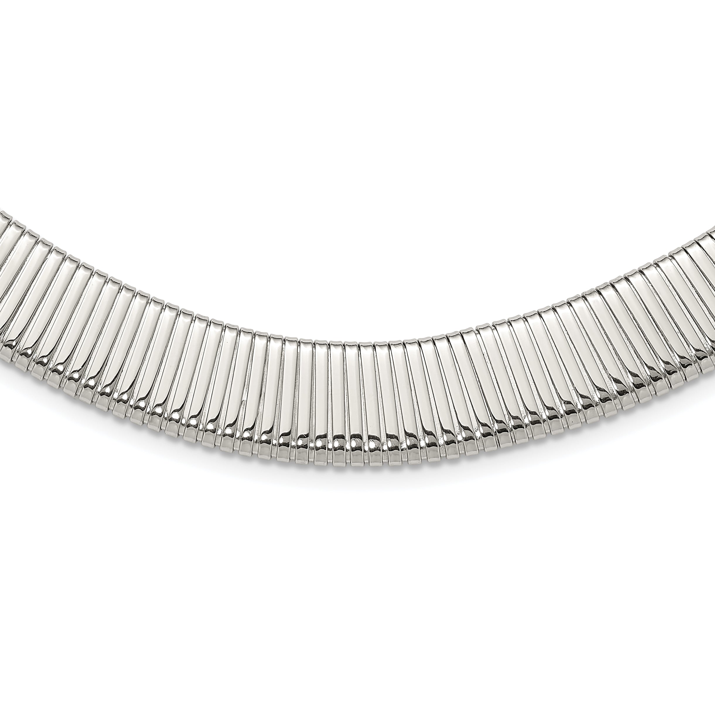 Chisel Stainless Steel Polished and Textured 18 inch Omega Necklace Main image
