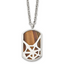 Stainless Steel Polished Tiger's Eye Spider Web Design Dog Tag Necklace
