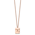 Rose-Tone Gift & Bow Necklace in Stainless Steel