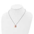 Rose-Tone Gift & Bow Necklace in Stainless Steel
