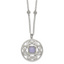 Stainless Steel Polished Synthetic Purple Calcedony w/2in ext Necklace