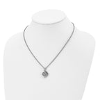 Square CZ Necklace in Stainless Steel, 18in