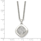 Square CZ Necklace in Stainless Steel, 18in