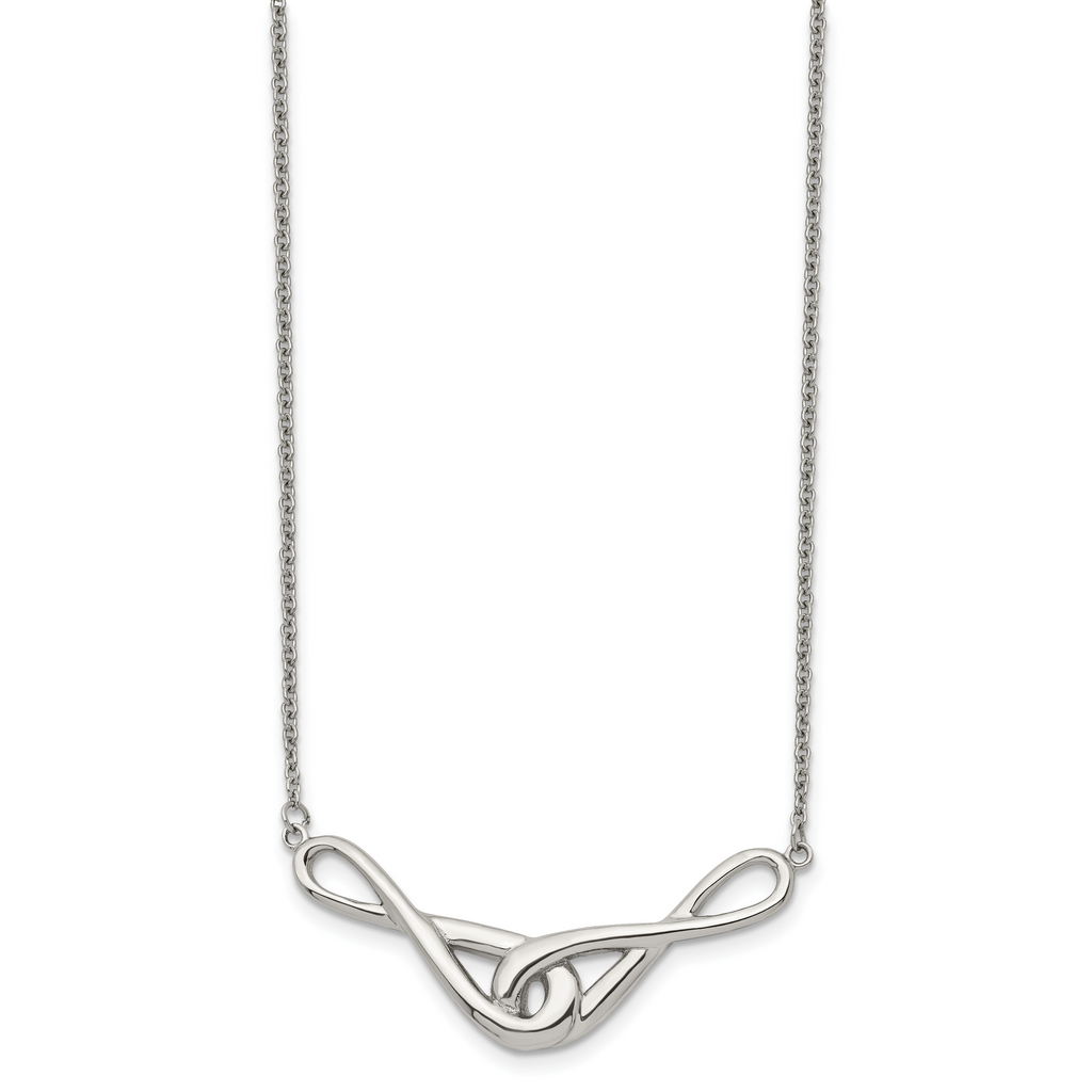 Polished Infinity Symbols Necklace in Stainless Steel