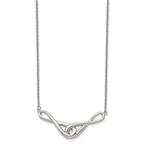 Polished Infinity Symbols Necklace in Stainless Steel