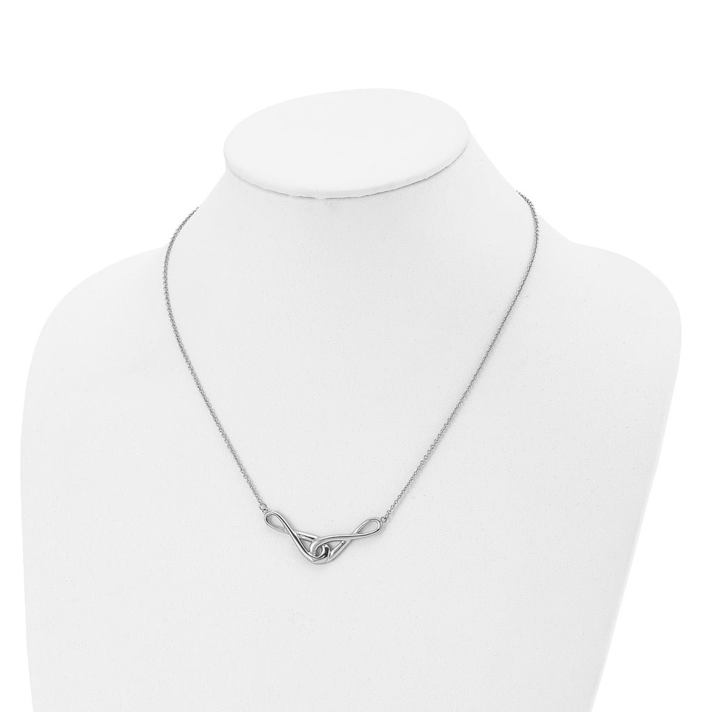 Polished Infinity Symbols Necklace in Stainless Steel