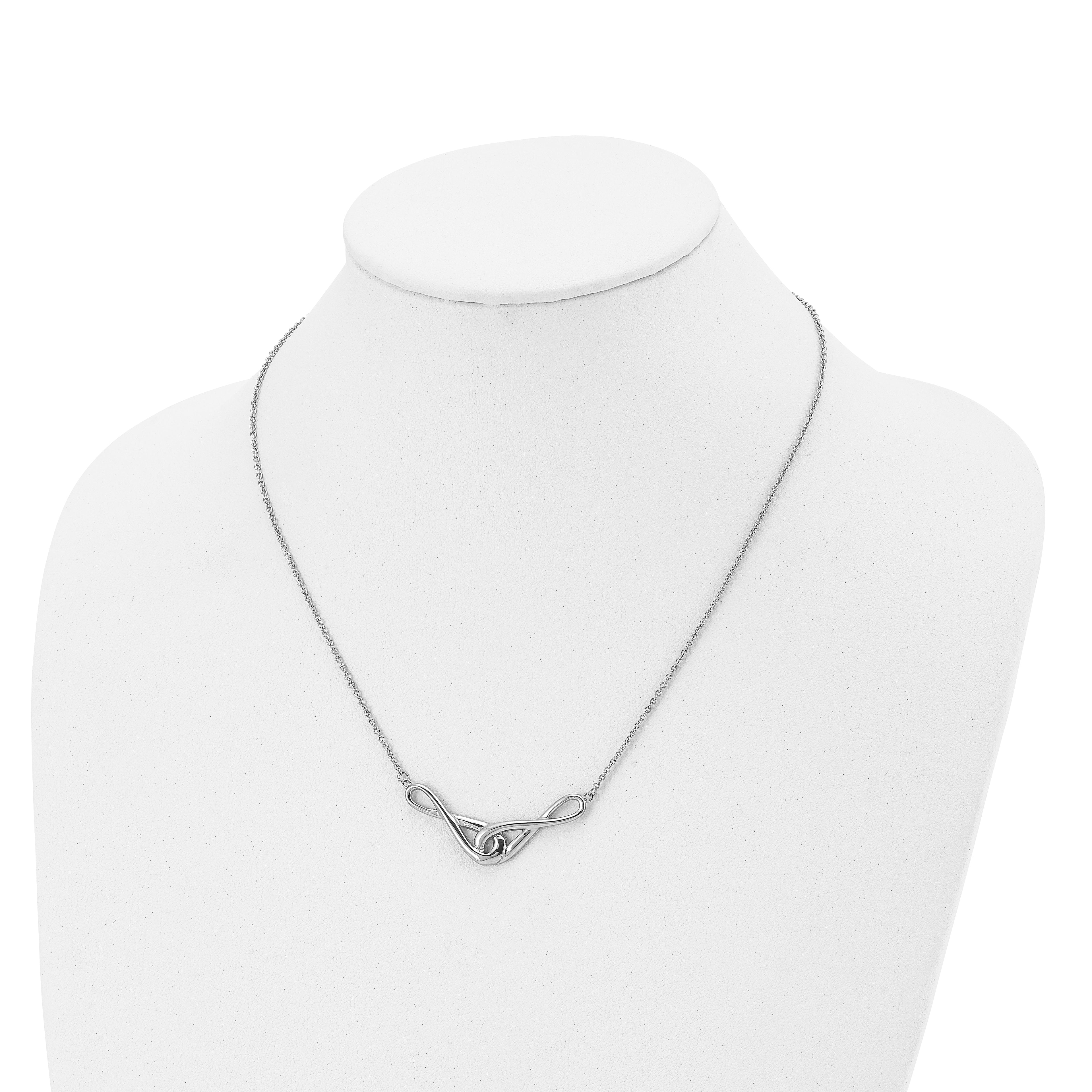 Polished Infinity Symbols Necklace in Stainless Steel