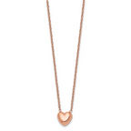 Rose-Tone Heart Pendant Necklace in Stainless Steel