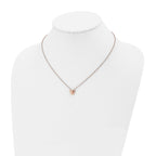 Rose-Tone Heart Pendant Necklace in Stainless Steel