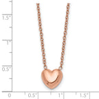 Rose-Tone Heart Pendant Necklace in Stainless Steel