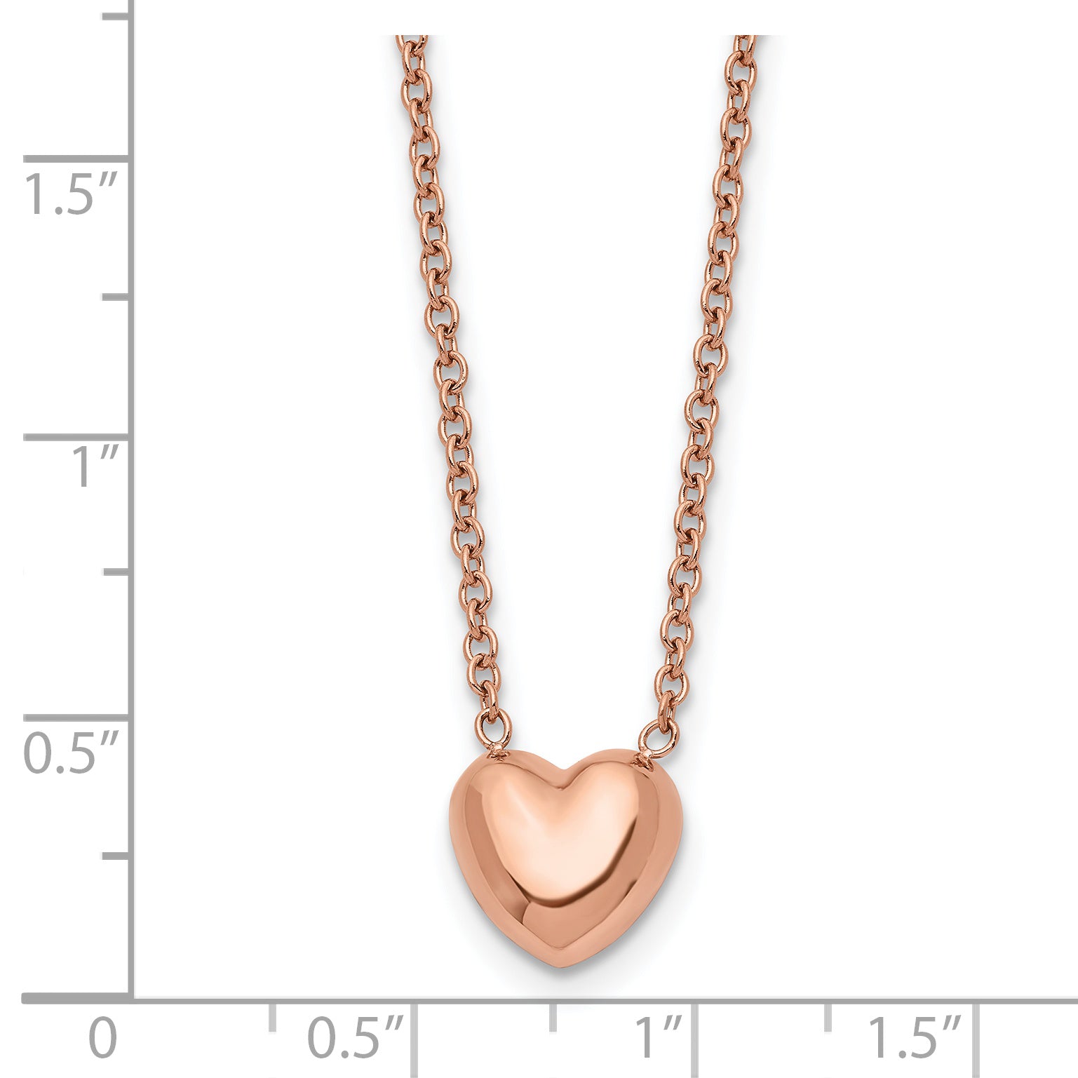 Rose-Tone Heart Pendant Necklace in Stainless Steel