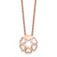 Stainless Steel Polished Rose IP-plated Circle of Hearts 17.25in Necklace