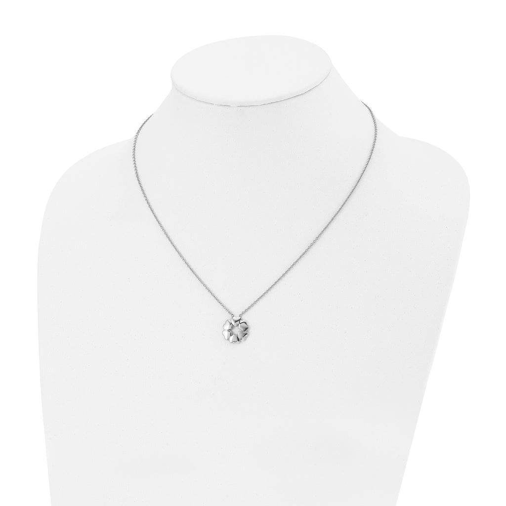 Stainless Steel Polished Circle of Hearts 18.5in Necklace