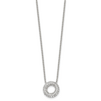 CZ Circle Necklace in Stainless Steel