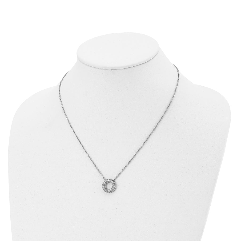 CZ Circle Necklace in Stainless Steel