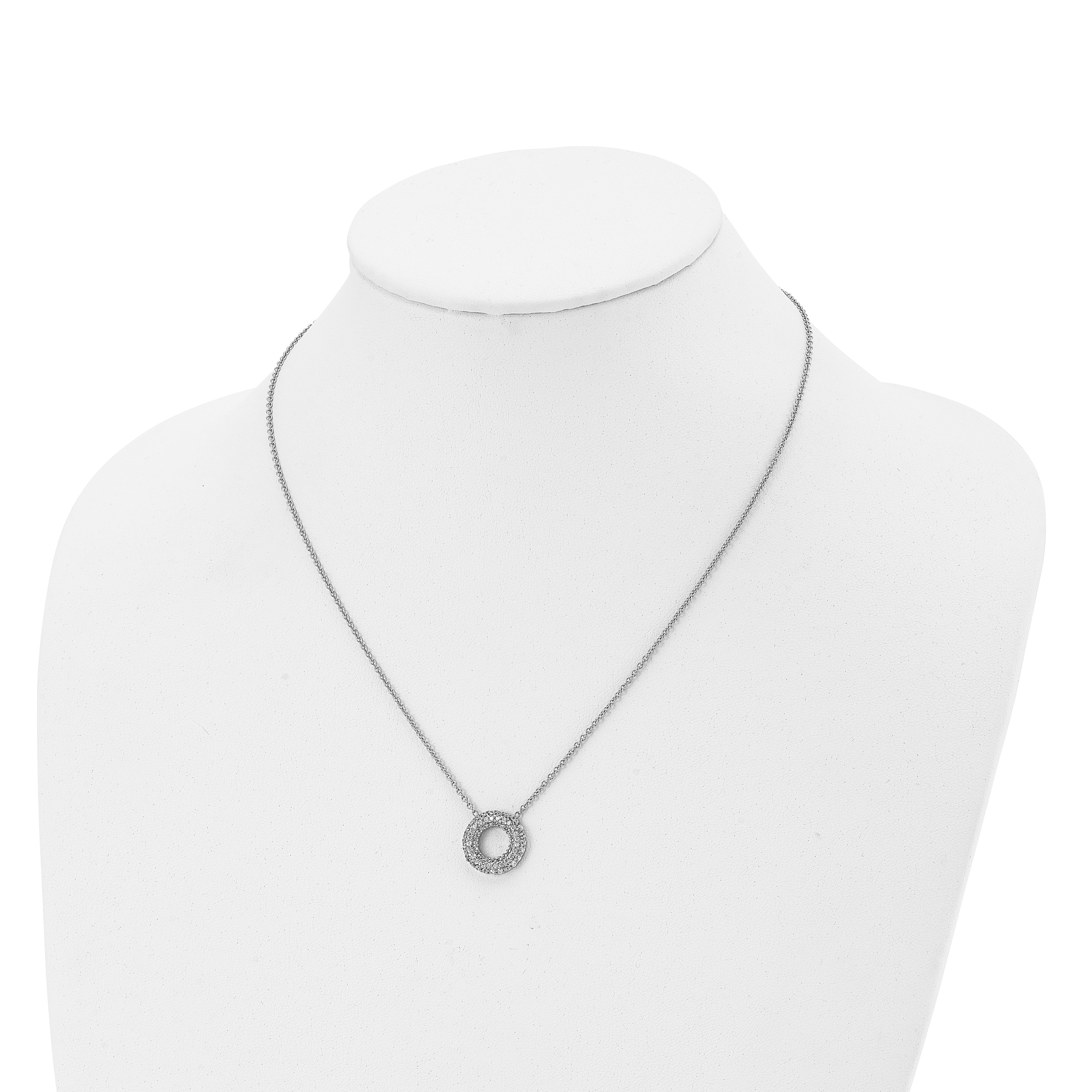 CZ Circle Necklace in Stainless Steel