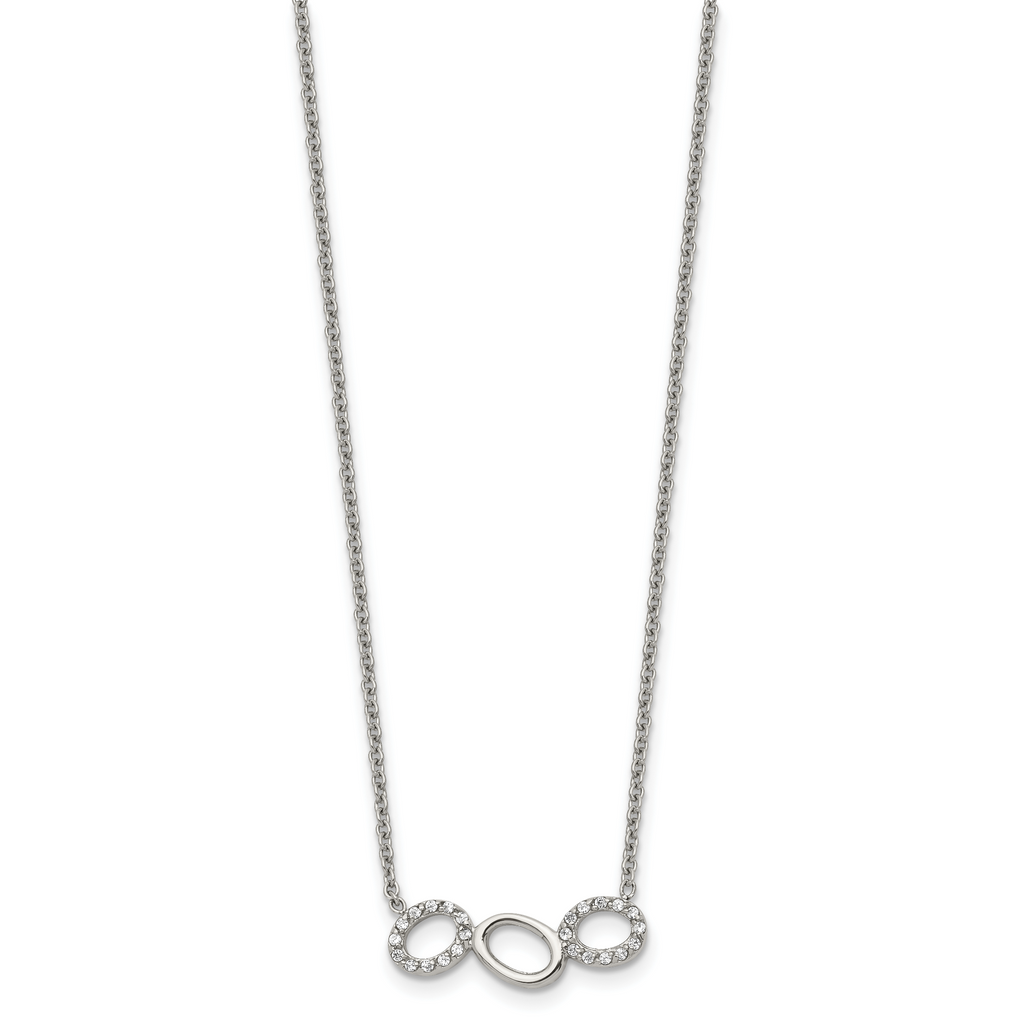 CZ Circles Necklace in Stainless Steel