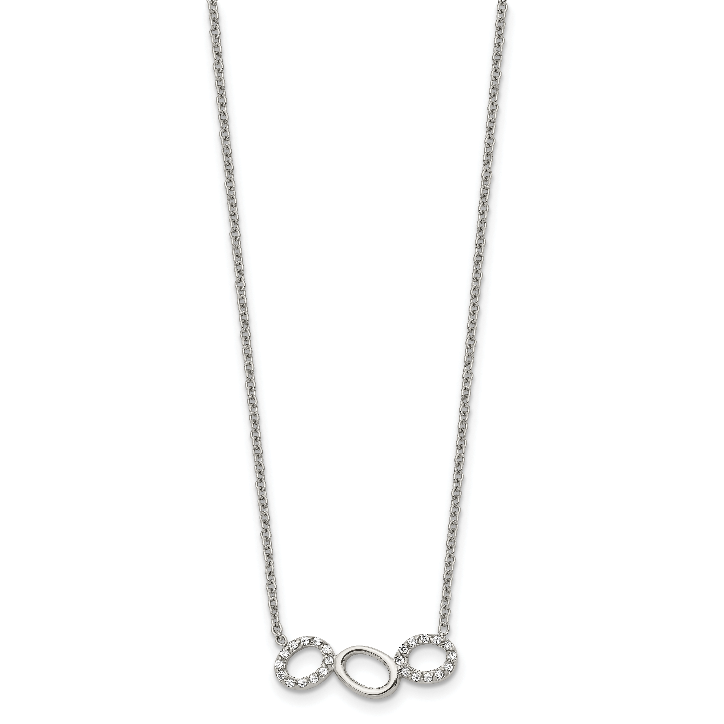 CZ Circles Necklace in Stainless Steel