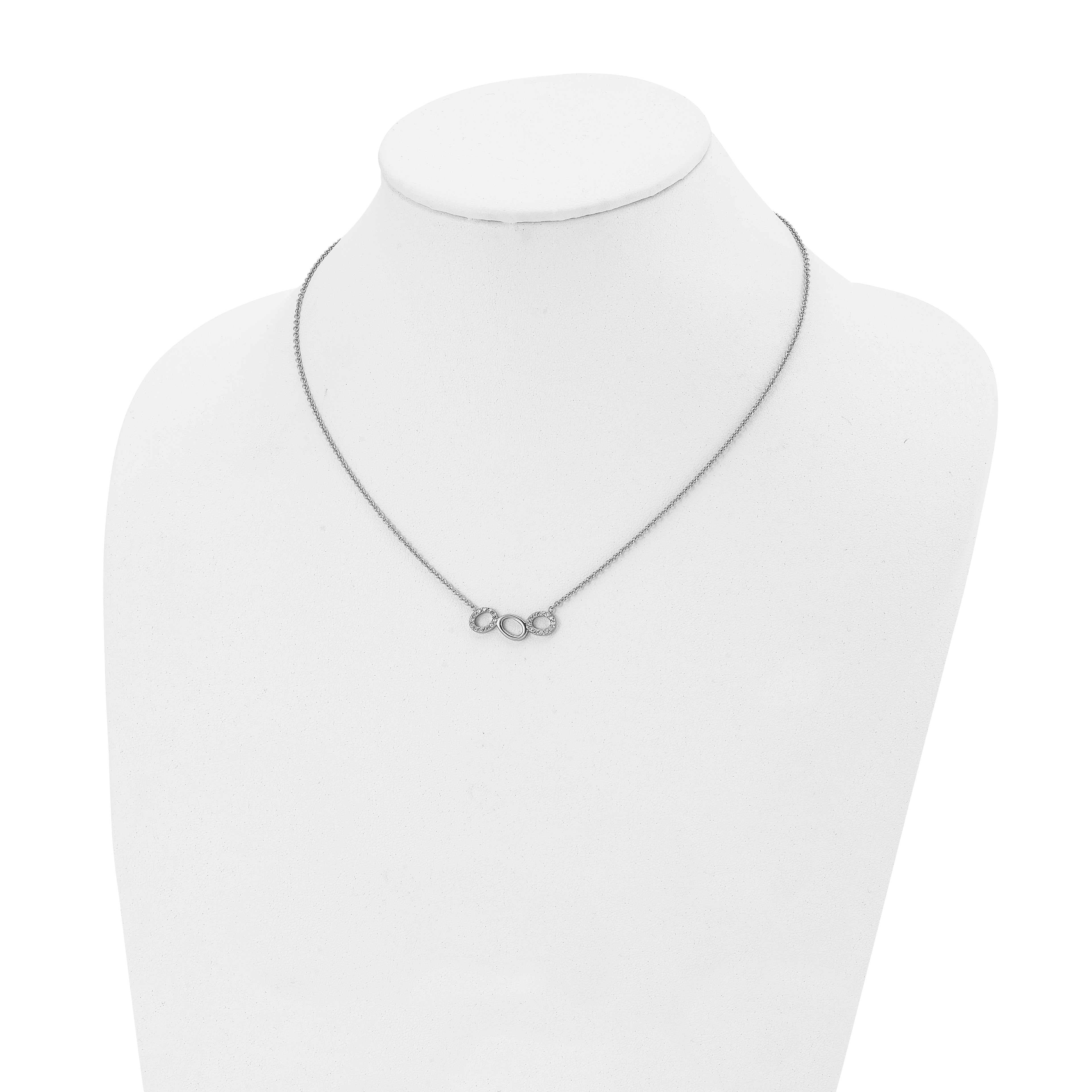 CZ Circles Necklace in Stainless Steel