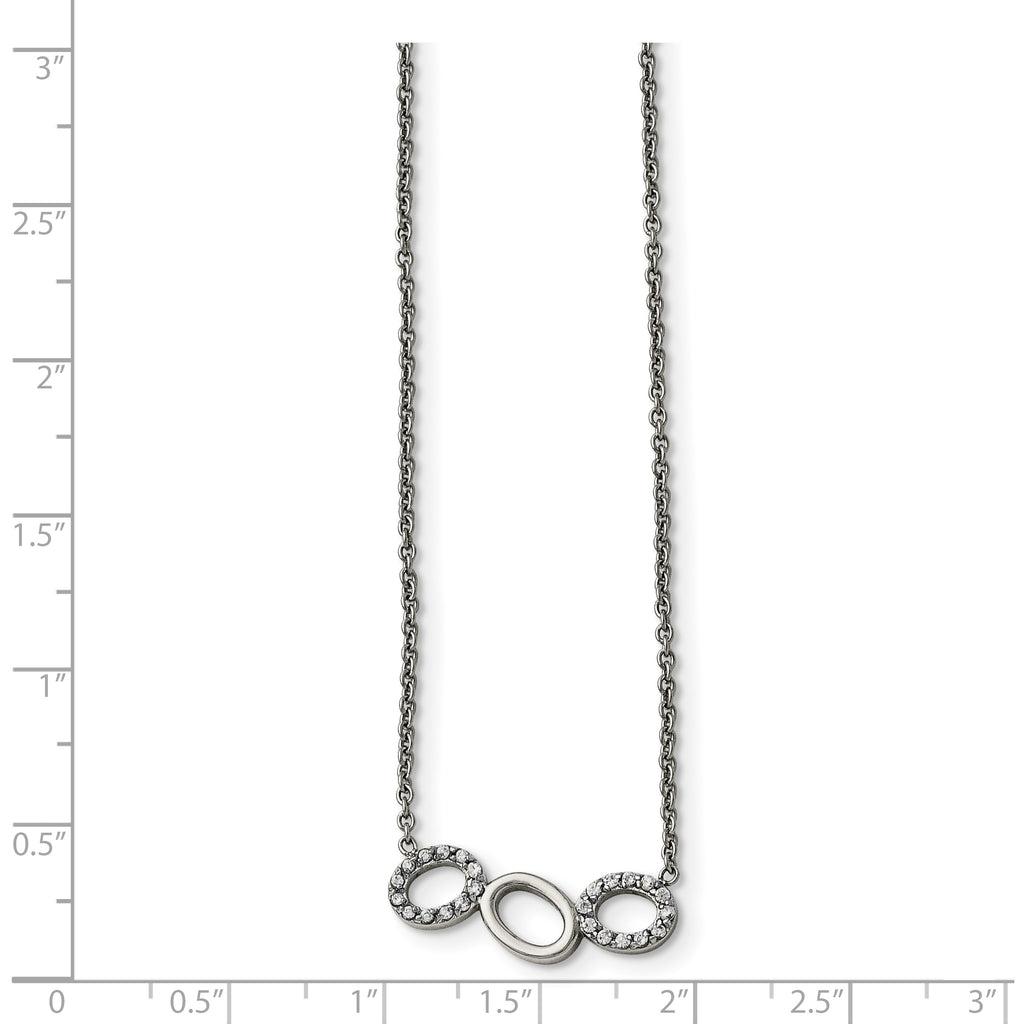 CZ Circles Necklace in Stainless Steel
