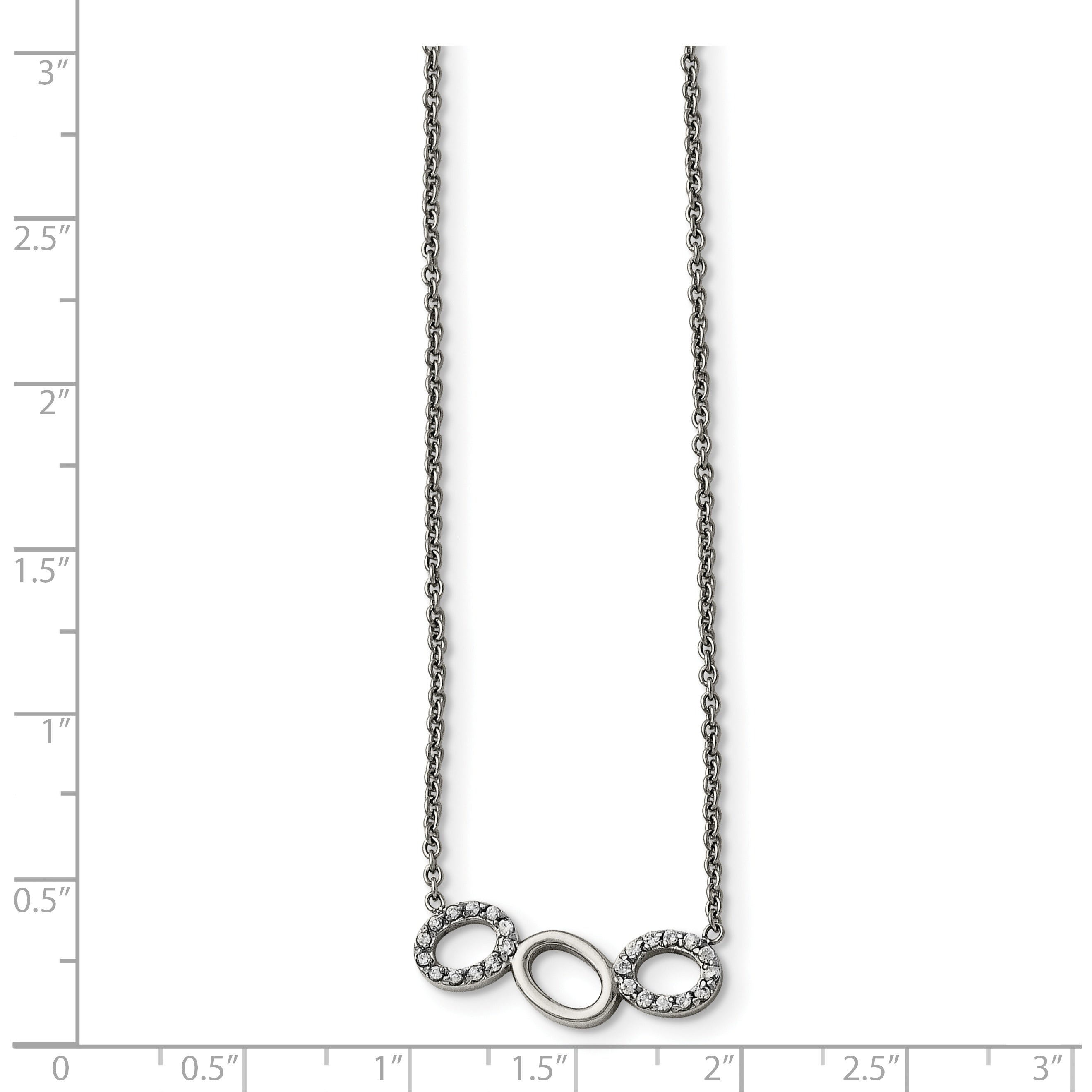 CZ Circles Necklace in Stainless Steel