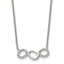 Stainless Steel Polished w/CZ Circles 18in Necklace