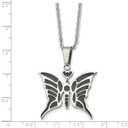 Enameled Butterfly Necklace in Stainless Steel