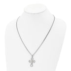Chisel Stainless Steel Brushed and Polished Yellow IP-plated Cross Pendant on a 22 inch Curb Chain Necklace