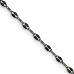 Chisel Stainless Steel Oxidized 2.5mm 22 inch Fancy Chain