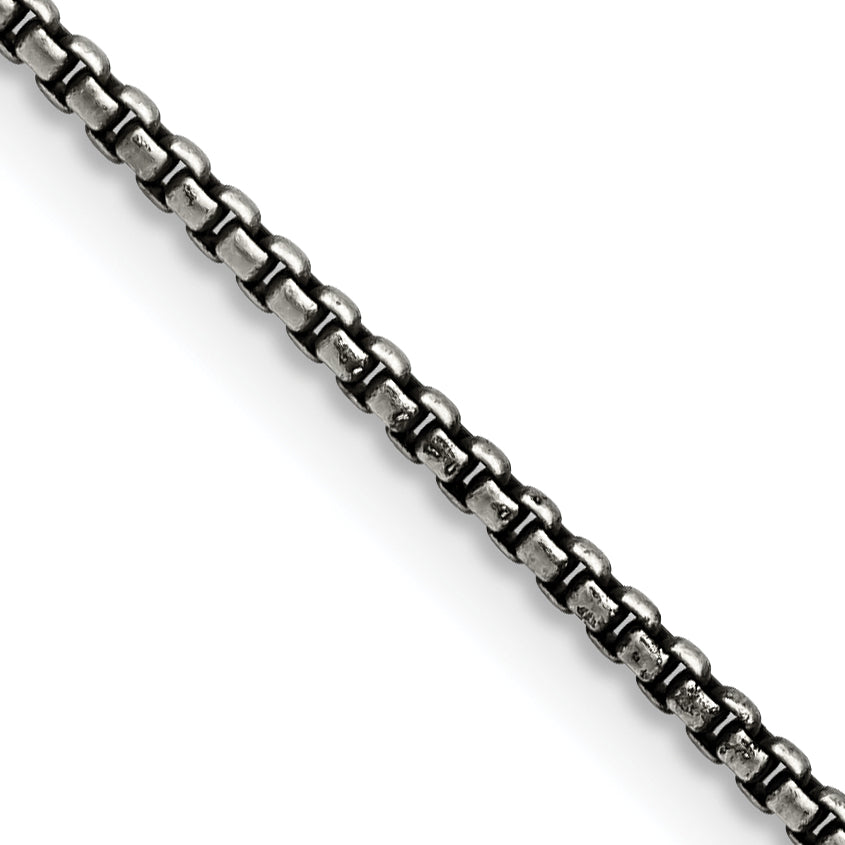 Chisel Stainless Steel Antiqued 2.25mm 20 inch Box Chain