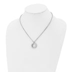 Crystal Open Circle Pendant Necklace in Stainless Steel