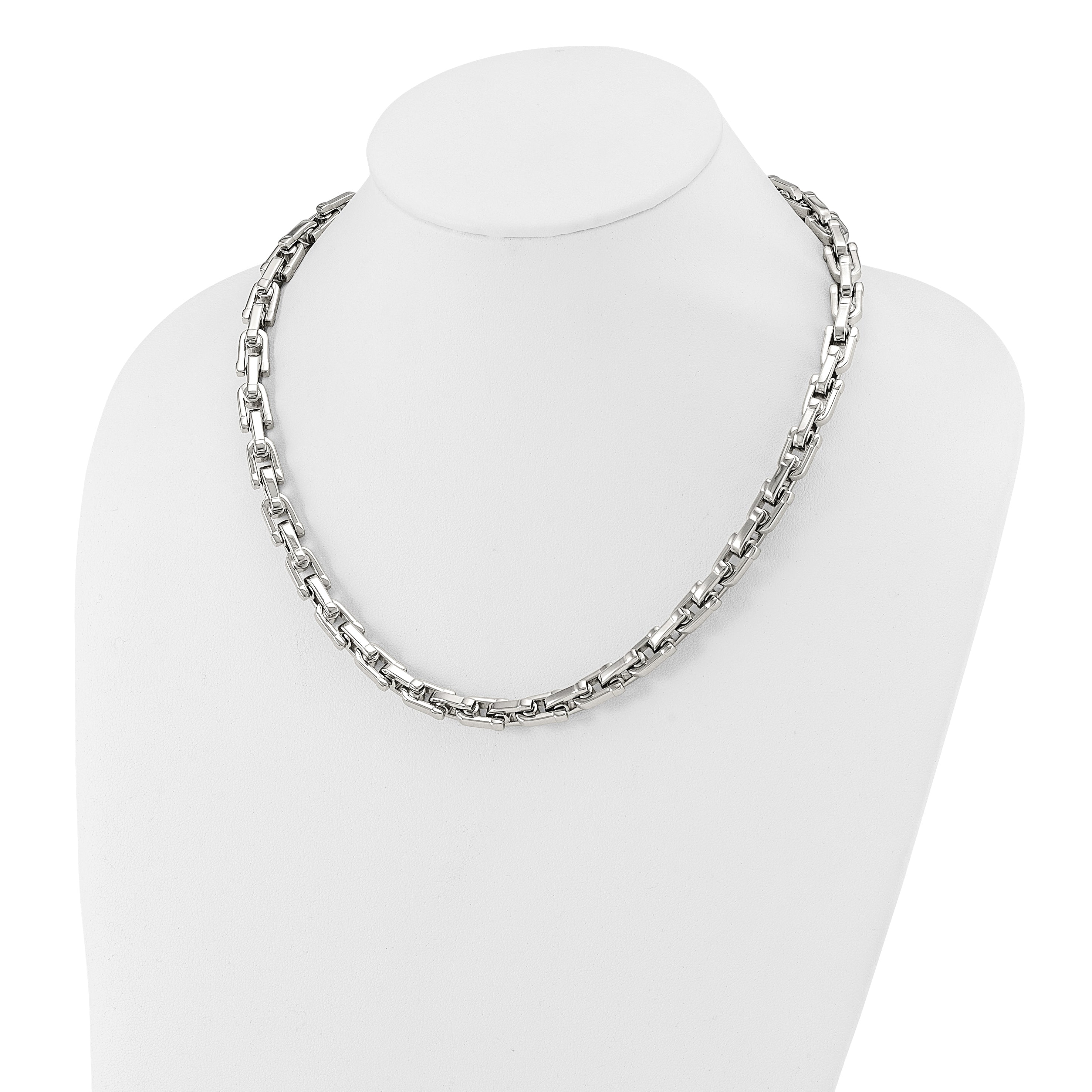 Polished Link Necklace in Stainless Steel, 7mm