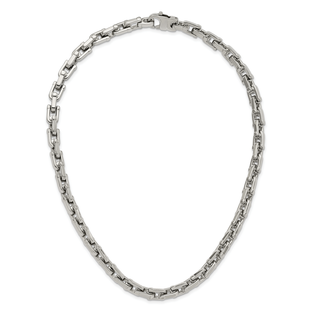 Polished Link Necklace in Stainless Steel, 7mm