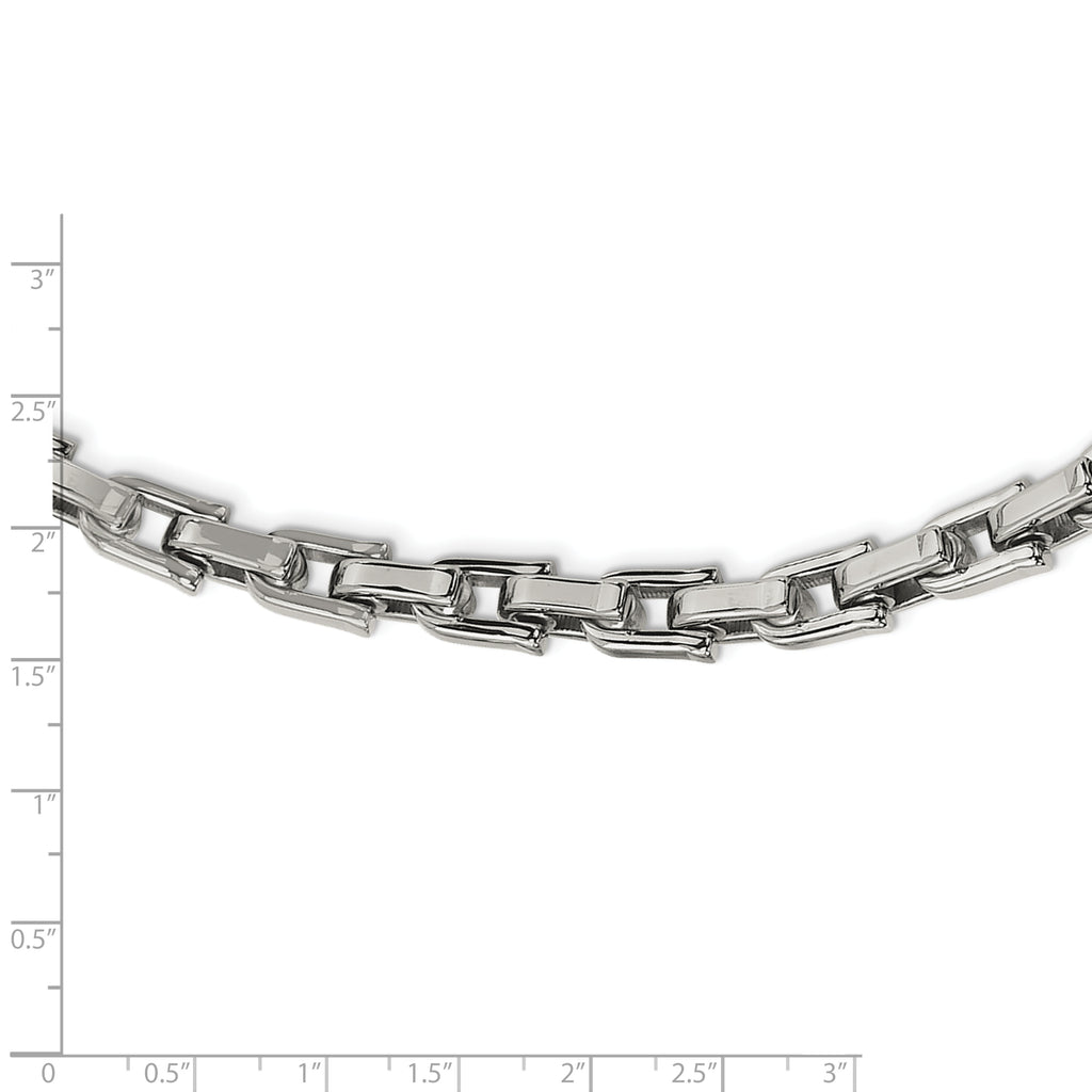 Polished Link Necklace in Stainless Steel, 7mm