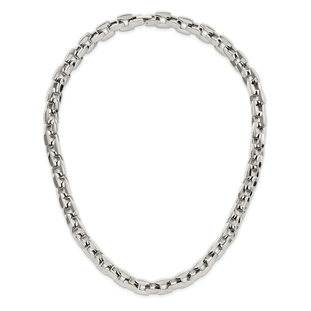 Chisel Stainless Steel Polished 20 inch Square Link Necklace