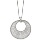 Polished Wire Circle Necklace in Stainless Steel