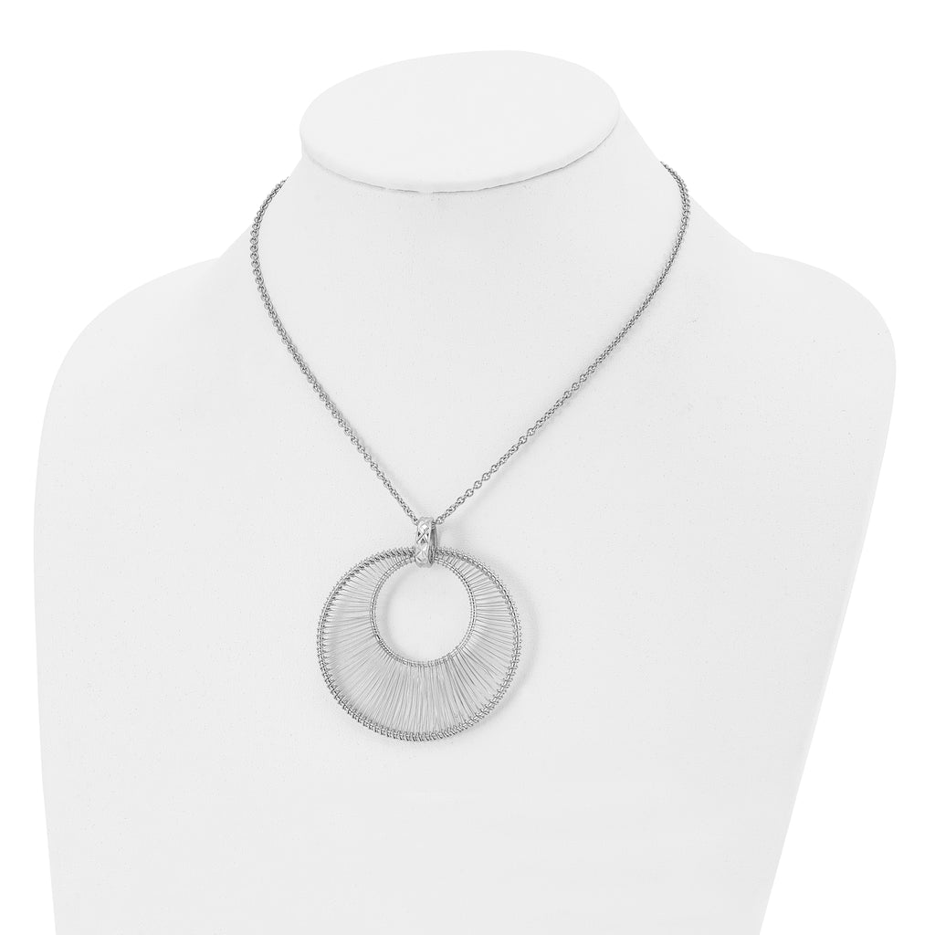 Polished Wire Circle Necklace in Stainless Steel