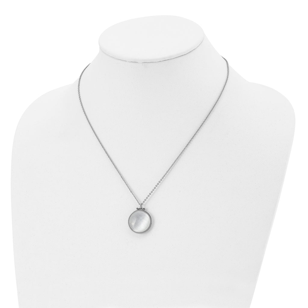 Reversible Cat's Eye Necklace in Stainless Steel