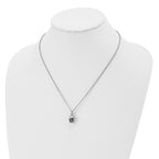 Stainless Steel Polished and Antiqued Skull 19in Necklace