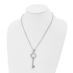 Chisel Stainless Steel Polished Key Pendant on a 20 inch Box Chain Necklace