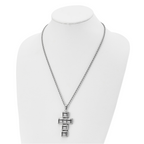 Chisel Stainless Steel Polished Moveable Cross 22 inch Rope Chain Necklace