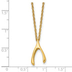 Chisel Stainless Steel Polished Yellow IP-plated Wishbone on a 16 inch Multi-Link Chain Necklace