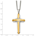 Cross Pendant Necklace in Gold-Tone Stainless Steel, 24"