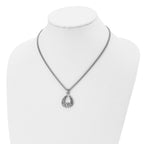 Claddagh Pendant Necklace in Stainless Steel, 18 in