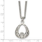Claddagh Pendant Necklace in Stainless Steel, 18 in