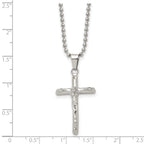 Sophia Jewelers Polished Stainless Steel Unisex Crucifix Pendant Necklace
