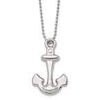 Anchor Pendant Necklace in Stainless Steel, 22"