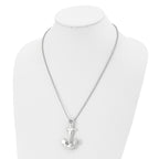 Anchor Pendant Necklace in Stainless Steel, 22"