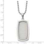 Polished & Textured Rectangle Necklace in Stainless Steel, 22"