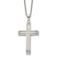 Chisel Stainless Steel Brushed and Polished Cross on a 22 inch Cable Chain Necklace